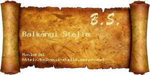 Balkányi Stella névjegykártya
