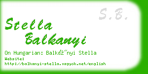 stella balkanyi business card